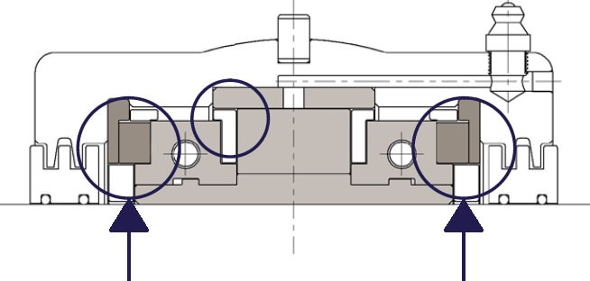 Rolamento bipartido fixo - Desenho esquemático